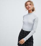New Look Stand Neck Sweater In Gray