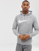 Nike Training Dry Swoosh Hoodie In Gray Heather 885818-063