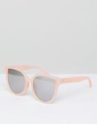 Bershka Cat Eye Sunglasses In Nude - Pink