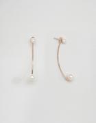 Asos Pearl Swing Earrings - Copper