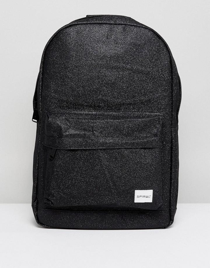 Spiral Backpack Glitter In Black - Black