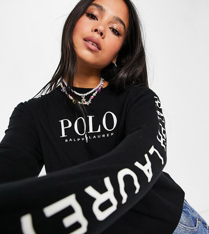 Polo Ralph Lauren X Asos Exclusive Collab Long Sleeve Top In Black