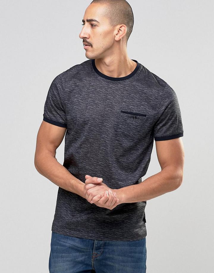 Ted Baker Space Dye Crew Neck T-shirt - Charcoal