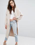 Missguided Duster Waterfall Coat - Pink