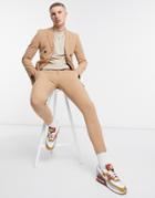 Asos Design Super Skinny Suit Pants In Camel-neutral