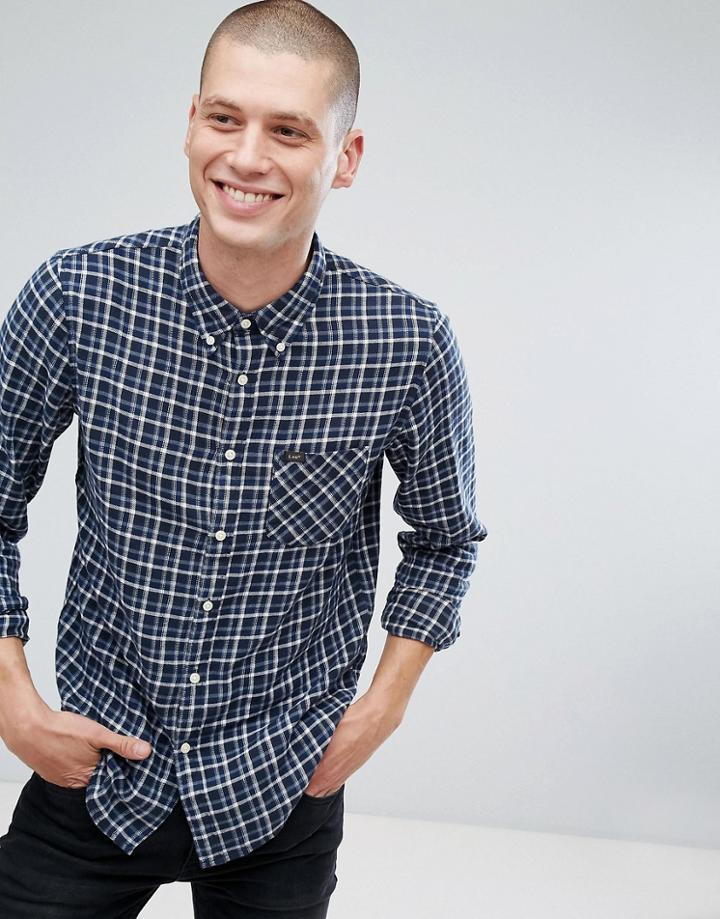 Lee Jeans Button Down Check Shirt - Blue
