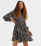 Y.a.s Petite Aritta Tiger Print Smock Dress-multi