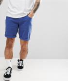 Asos Design Denim Shorts In Slim French Blue - Multi