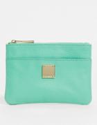 Paul Costelloe Leather Small Zip Top Wallet In Blue-green