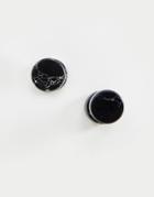 Asos Design Stone Look Plug Earrings In Black