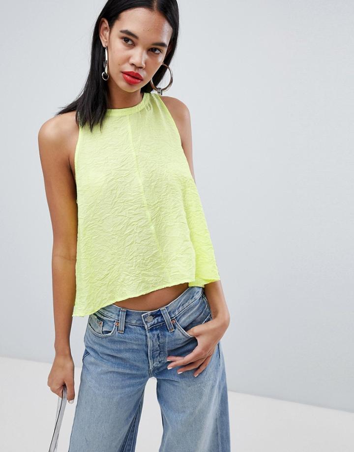 Weekday Floaty Tank Top In Neon - Green