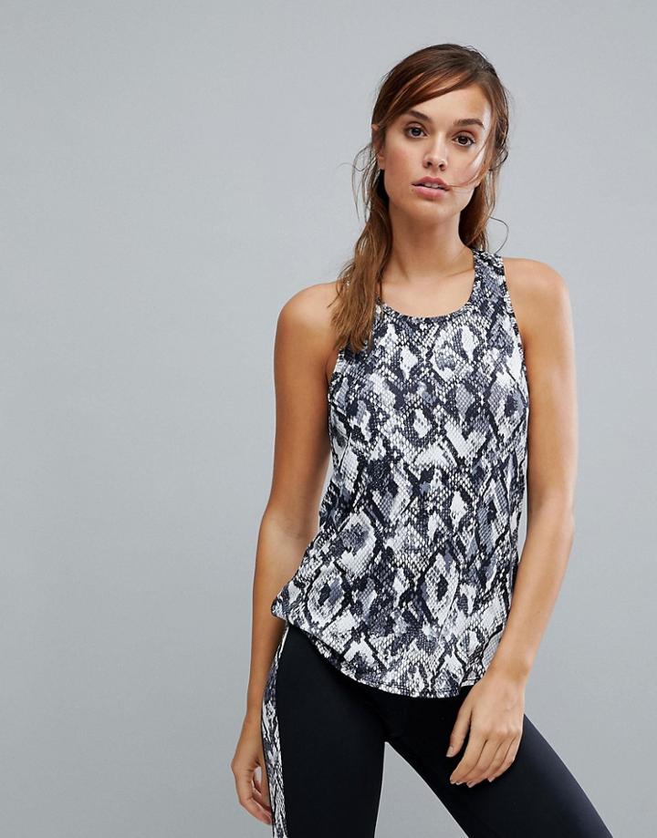 New Look Snake Print Gym Tank - Multi