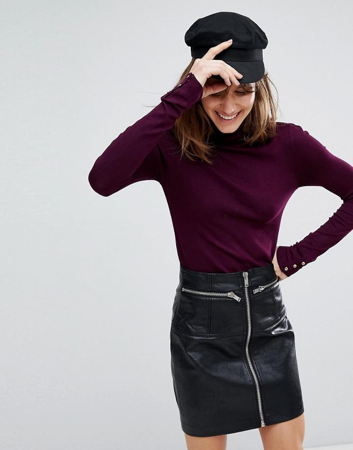 Stradivarius Classic Turtleneck Top - Red