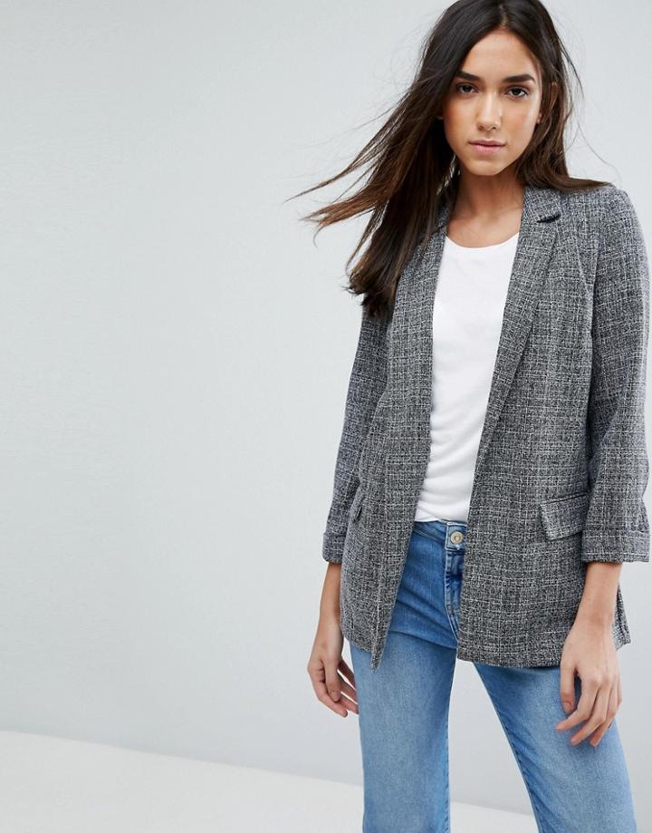 Warehouse Textured Tailored Blazer - Gray