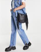 Allsaints Evaline Fringe Crossbody Bag In Black