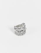 Aldo Febriclya Rhinestone Chain Rings Multipack In Silver-gold