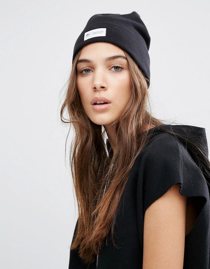 Adidas Originals Patch Branded Beanie Hat - Black