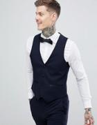 Harry Brown Slim {[#50]}% Wool Split Lapel Navy Dinner Suit Vest