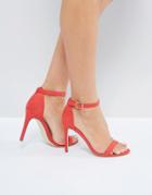 London Rebel Barely There Heel Sandal - Red