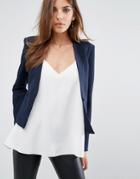 Y.a.s Clady Brushed Blazer - Navy