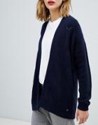 Esprit Oversized Cable Knit Cardigan - Navy