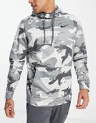 Nike Training Therma Camo Print Hoodie In Gray