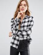 Blend She Black Mix Check Shirt - Black