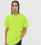 Reclaimed Vintage Oversized Overdye T-shirt In Neon-yellow