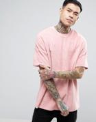 Asos Oversized T-shirt In Pink Towelling - Pink