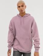 Asos Design Oversized Hoodie In Dusty Lilac-purple