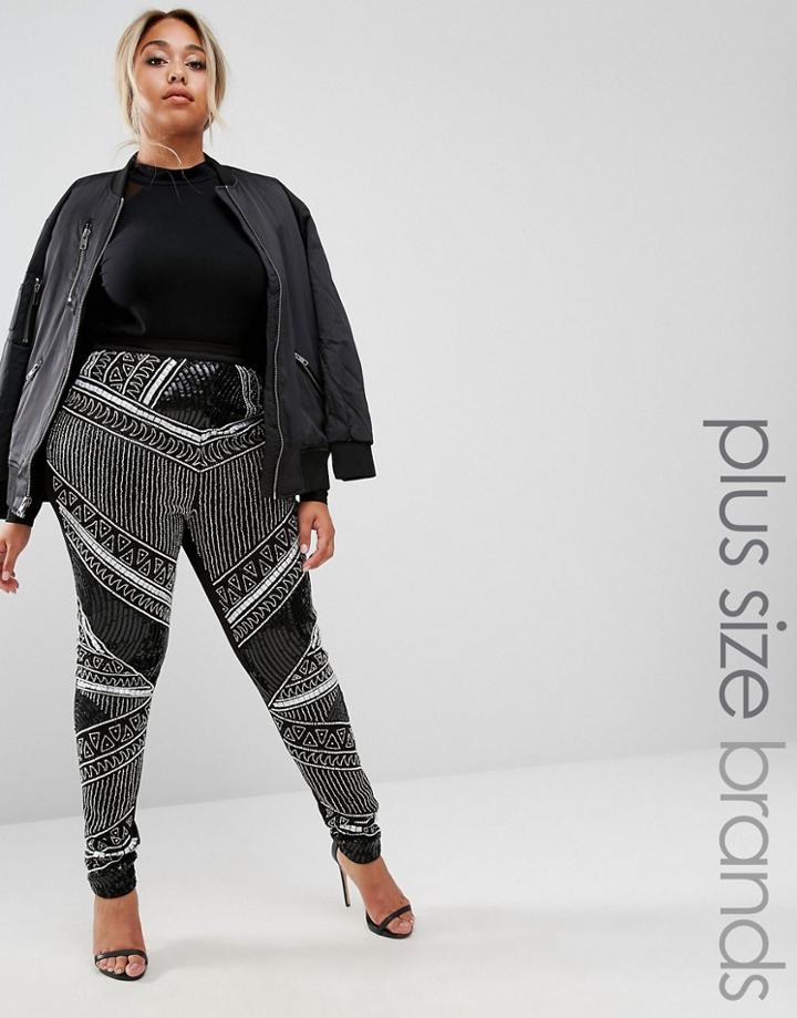 Lovedrobe Luxe Embellished Legging - Black