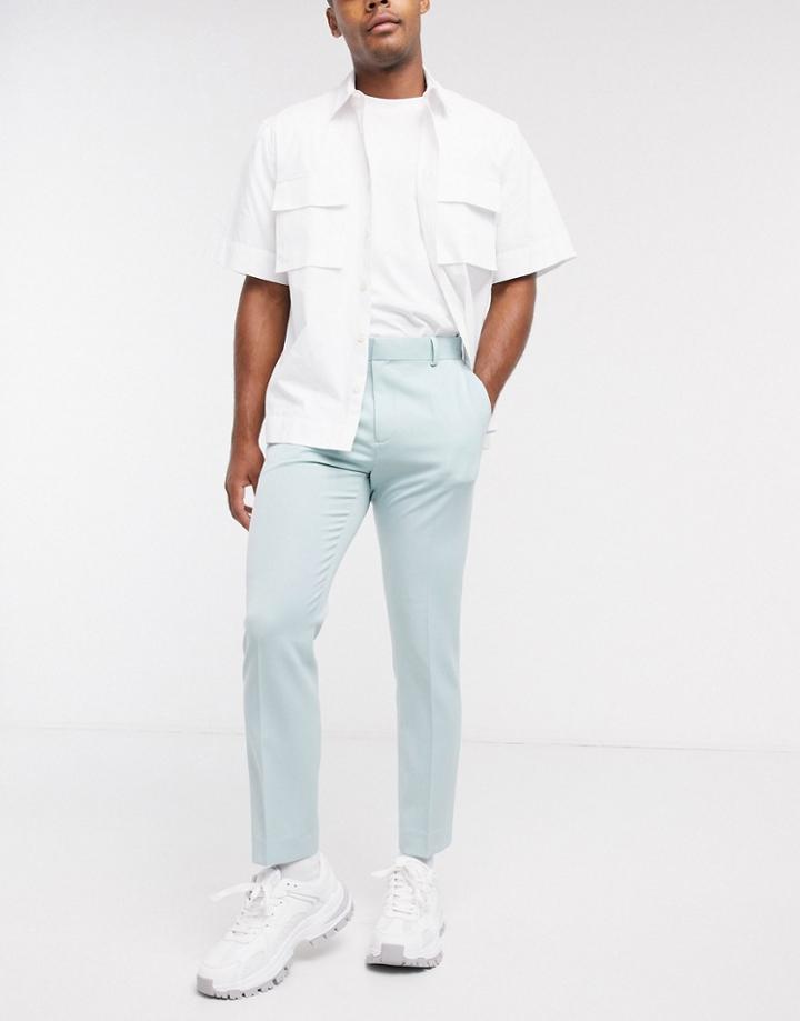 Asos Design Smart Skinny Crop Pants In Gray-grey