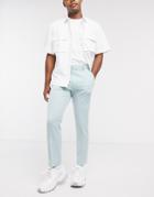 Asos Design Smart Skinny Crop Pants In Gray-grey