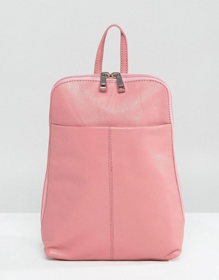 Asos Leather Mini Backpack - Pink