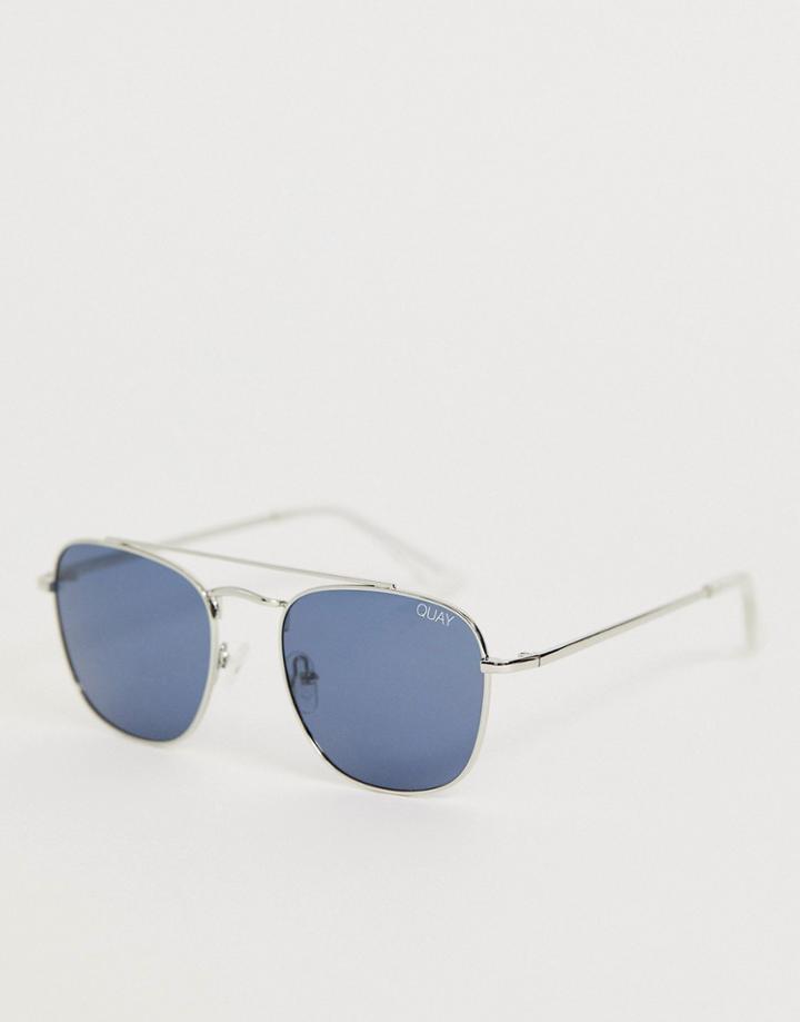 Quay Australia Helios Round Sunglasses In Silver - Silver