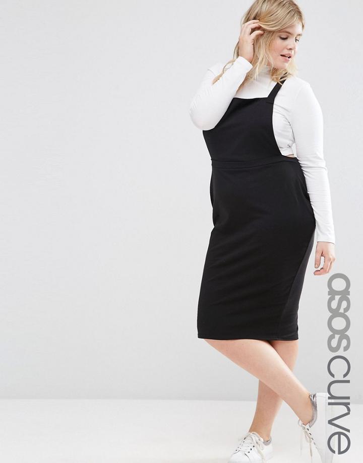 Asos Curve Column Midi Pini Dress - Black