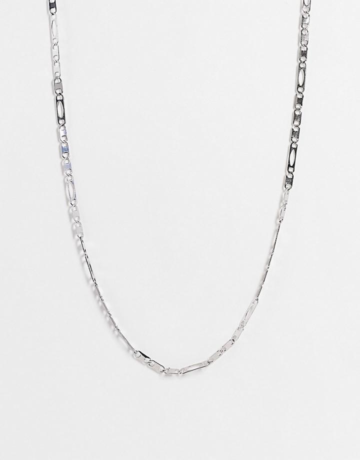Icon Brand Stainless Steel Mariner Figaro Necklace In Silver
