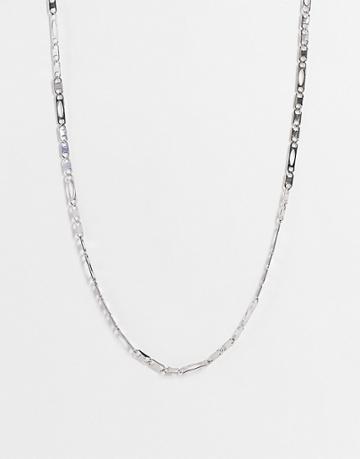 Icon Brand Stainless Steel Mariner Figaro Necklace In Silver