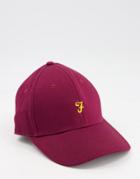 Farah Logo Cap In Dark Red