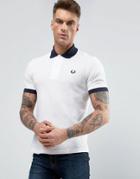 Fred Perry Reissues Polo Contrast Rib In White/navy - White