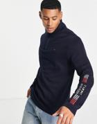 Tommy Hilfiger Loungewear Half-zip Sweatshirt In Navy - Part Of A Set