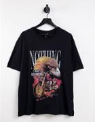 Good For Nothing Oversized T-shirt In Black With Vintage Eagle Print - Part Of A Set