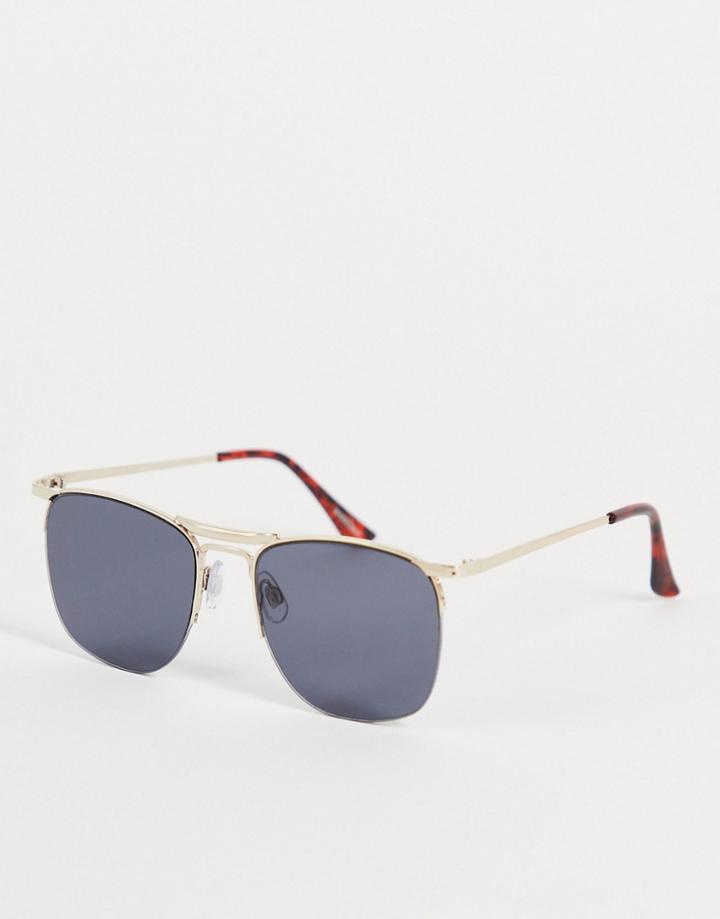 Madein Gold Frame Sunglasses With Black Smoke Lens