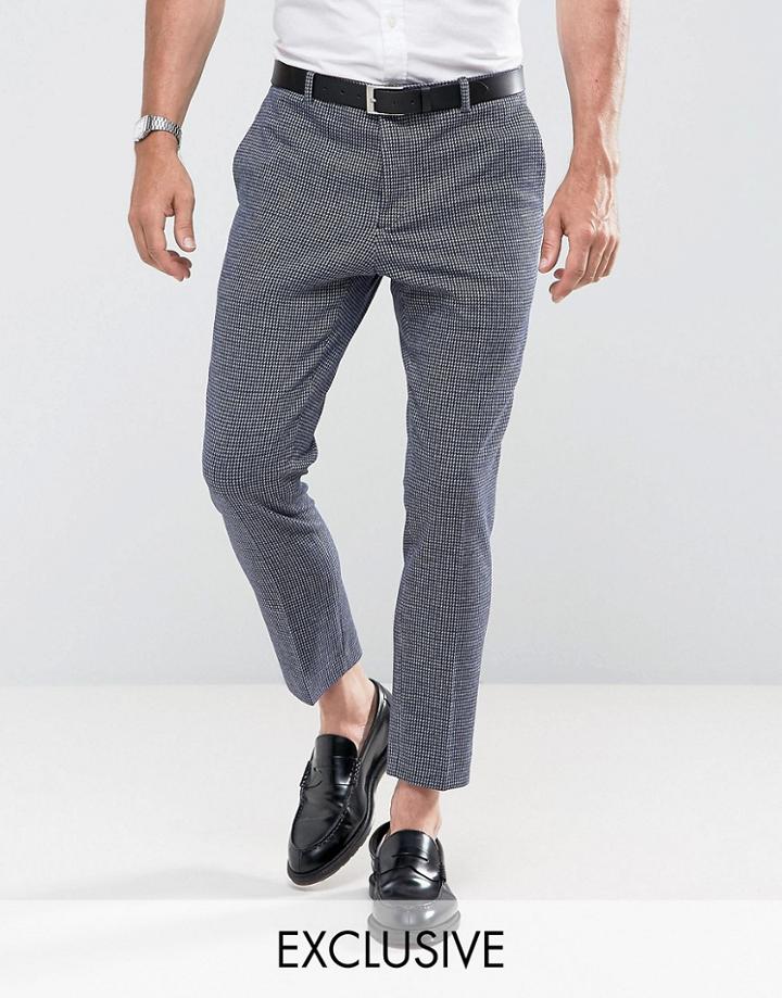 Heart & Dagger Tapered Pant In Dogstooth - Navy