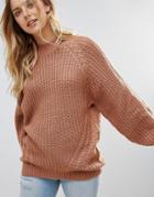 Brave Soul Fez Loose Fit Sweater - Brown