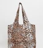 My Accessories London Leopard Print Cotton Tote Bag-multi