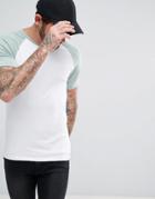 Asos Muscle Fit T-shirt With Contrast Raglan - Multi
