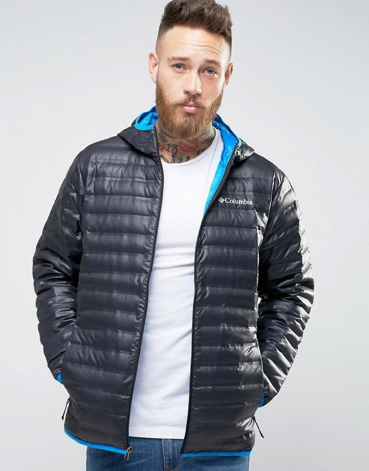 Columbia Flash Forward Down Jacket Hooded Lightweight Quilt - Black