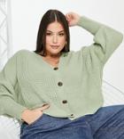 Vero Moda Curve V-neck Cardigan With Deep Cuff In Sage Green