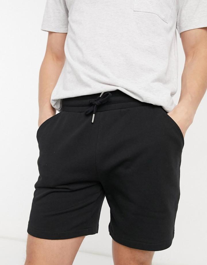 Farah Durrington Cotton Shorts In Black - Black